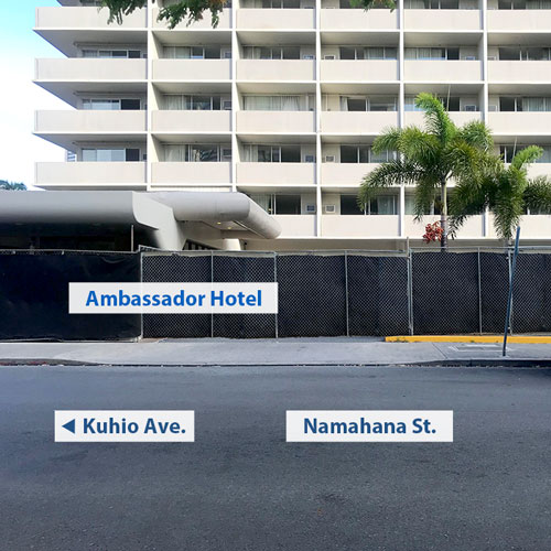 Ambassador Hotel ツアーバス 送迎場所