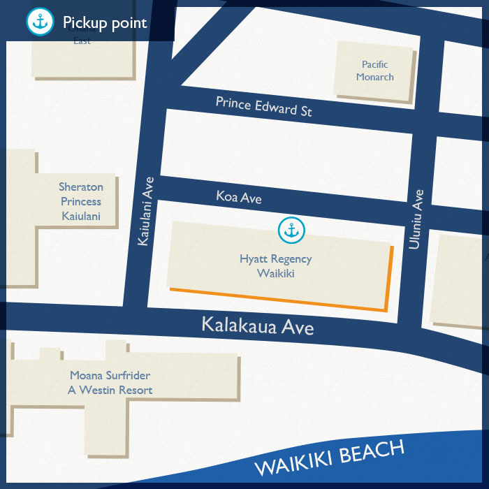 Hyatt Regency Waikiki Tour Bus pickup point