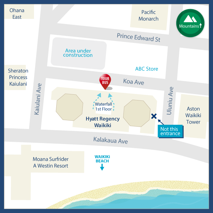 Hyatt Regency Waikiki Tour Bus pickup point