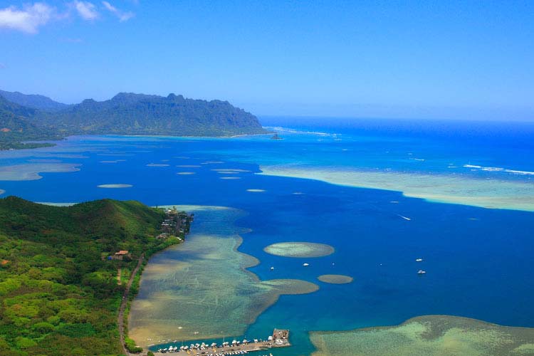 Birds-eye view of Kaneʻohe Bay Sandbar