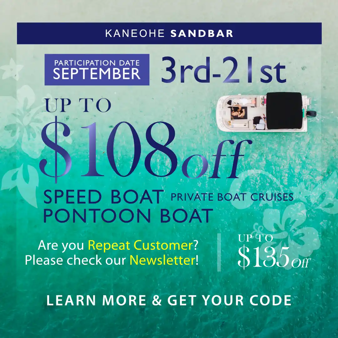 Kaneohe Sandbar Private Boat Cruise Deal