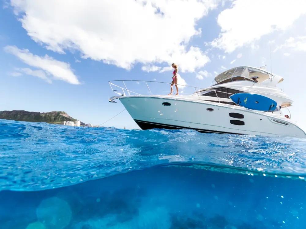 Private boat in Waikiki Oahu