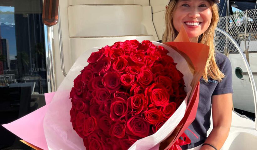 108本のバラの花束