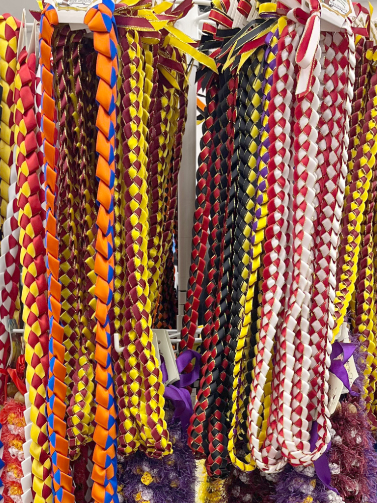 Hawaiian lei makers are at their busiest, crafting not just flower leis, but incredibly creative ones too.
