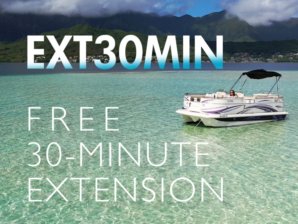Free 30-Minute Extension on Our Pontoon Private Cruise